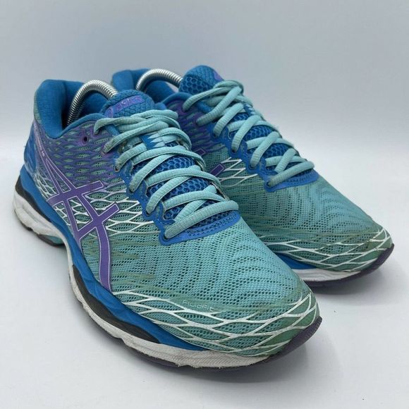 ASICS Gel Nimbus 18 Women’s Size 9.5 D Running Shoes T651N Blue & Purple - Picture 5 of 10